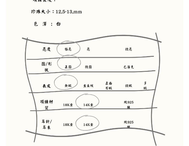 12.5-13mmm南洋白珠耳環