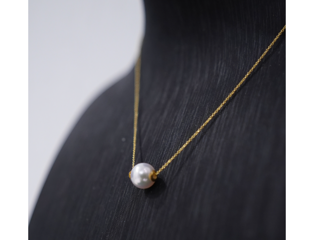 8mm AKOYA 日本珍珠（單顆）項鍊 金色