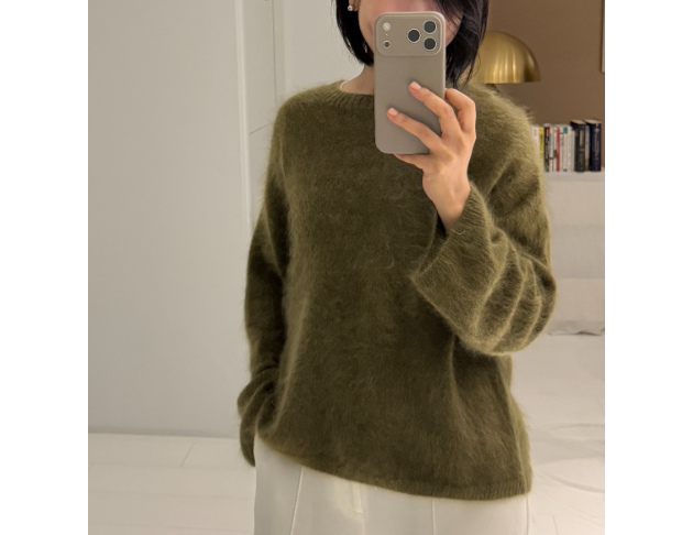 100％Cashmere Clouded Olives 霧橄欖綠毛衣