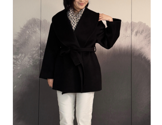 100%駱駝絨黑色外套