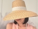 義大利白色緞帶草帽