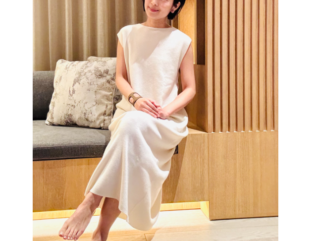 100% Cashmere 喀什米爾米白色背心裙（完售）