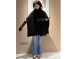 黑色立領斗篷毛衣
